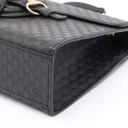 Pre Owned Gucci Black Microguccissima Leather Medium Emily Chain Shoulder Bag