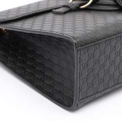 Pre Owned Gucci Black Microguccissima Leather Medium Emily Chain Shoulder Bag