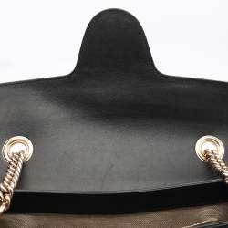 Pre Owned Gucci Black Microguccissima Leather Medium Emily Chain Shoulder Bag