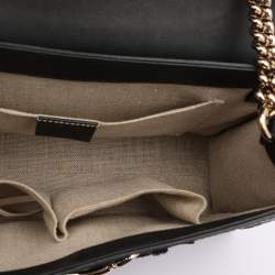 Pre Owned Gucci Black Microguccissima Leather Medium Emily Chain Shoulder Bag