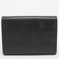 Pre Owned Gucci Black Leather Mini Dionysus Wallet On Chain