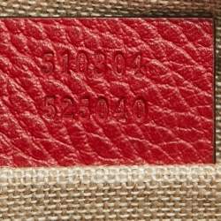 Pre Owned Gucci Red Leather Small Dollar Interlocking G Crossbody Bag