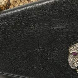 Pre Owned Gucci Beige/Black Python and Leather Medium Thiara Double Envelope Shoulder Bag