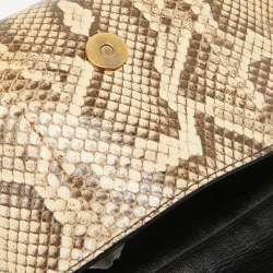 Pre Owned Gucci Beige/Black Python and Leather Medium Thiara Double Envelope Shoulder Bag