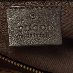 Pre Owned Gucci Brown/Beige GG Canvas and Leather Abbey D-Ring Hobo
