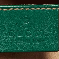 Pre Owned Gucci Green Matelassé Leather Small GG Marmont Shoulder Bag