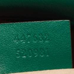 Pre Owned Gucci Green Matelassé Leather Small GG Marmont Shoulder Bag