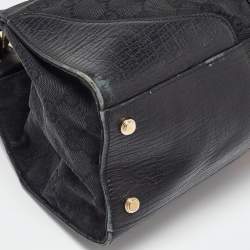 Gucci Black GG Canvas and Leather Junco Shoulder Bag