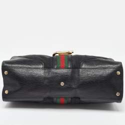 Gucci Black GG Canvas and Leather Junco Shoulder Bag