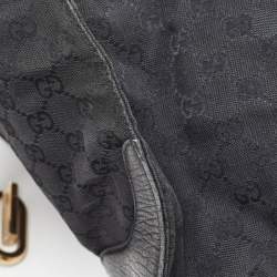 Gucci Black GG Canvas and Leather Junco Shoulder Bag