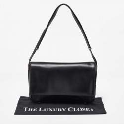 مملوكة مسبقًا Gucci Black Leather Flap Shoulder Bag