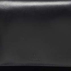 مملوكة مسبقًا Gucci Black Leather Flap Shoulder Bag