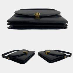 Gucci Black Leather Flap Crossbody Bag