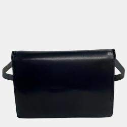 Gucci Black Leather Flap Crossbody Bag