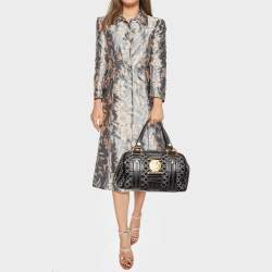 Gucci Black/White Printed Canvas and Leather Medium Aviatrix Boston Bag