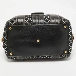 Gucci Black/White Printed Canvas and Leather Medium Aviatrix Boston Bag