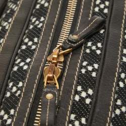 Gucci Black/White Printed Canvas and Leather Medium Aviatrix Boston Bag