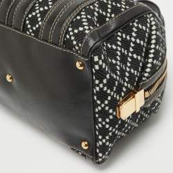 Gucci Black/White Printed Canvas and Leather Medium Aviatrix Boston Bag