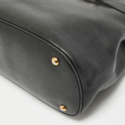 Pre Owned Gucci Black Leather Medium Bright Bit Tote