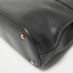 Pre Owned Gucci Black Leather Medium Bright Bit Tote