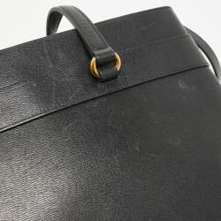 Pre Owned Gucci Black Leather Medium Bright Bit Tote