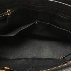 Pre Owned Gucci Black Leather Medium Bright Bit Tote