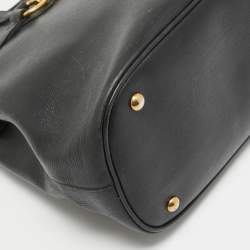 Pre Owned Gucci Black Leather Medium Bright Bit Tote