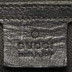 Pre Owned Gucci Black Leather Medium Bright Bit Tote