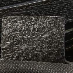 Pre Owned Gucci Black Leather Medium Bright Bit Tote