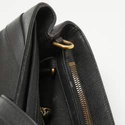 Pre Owned Gucci Black Leather Medium Bright Bit Tote