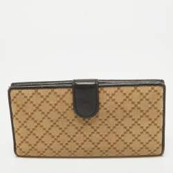 Gucci Beige/Black Diamante Canvas and Leather 1973 Continental Wallet