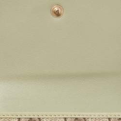Gucci Beige/Green Supreme Canvas and Patent Leather Trifold Compact Wallet