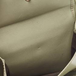 Gucci Beige/Green Supreme Canvas and Patent Leather Trifold Compact Wallet