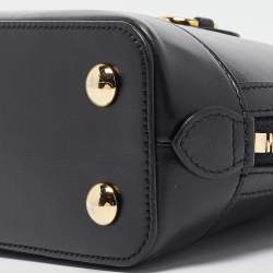 Pre Owned Gucci Black Leather Small Horsebit 1955 Top Handle Bag