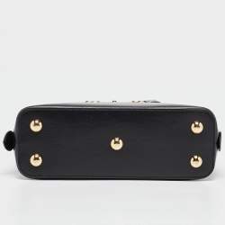Pre Owned Gucci Black Leather Small Horsebit 1955 Top Handle Bag