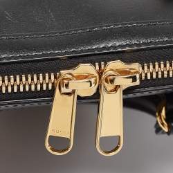 Pre Owned Gucci Black Leather Small Horsebit 1955 Top Handle Bag