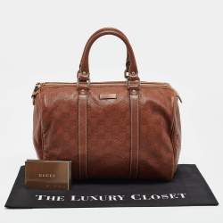 Gucci Brown Guccissima Leather Medium Joy Boston Bag