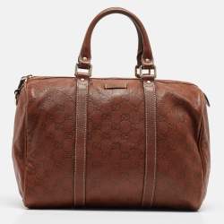 Gucci Brown Guccissima Leather Medium Joy Boston Bag