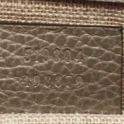 Pre Owned Gucci Grey Leather Small Dollar Interlocking G Crossbody Bag