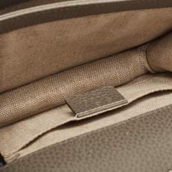 Pre Owned Gucci Grey Leather Small Dollar Interlocking G Crossbody Bag