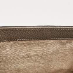 Pre Owned Gucci Grey Leather Small Dollar Interlocking G Crossbody Bag