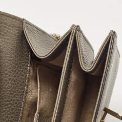 Pre Owned Gucci Grey Leather Small Dollar Interlocking G Crossbody Bag