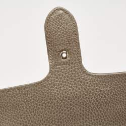 Pre Owned Gucci Grey Leather Small Dollar Interlocking G Crossbody Bag