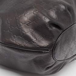Gucci Black Guccissima Leather Medium Pelham Hobo