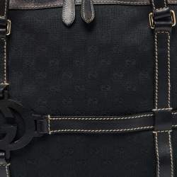 Pre Owned Gucci Black GG Canvas and Leather Royal Shoulder Bag