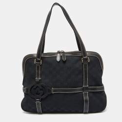 Pre Owned Gucci Black GG Canvas and Leather Royal Shoulder Bag