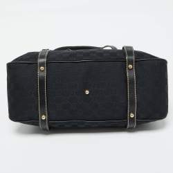 Pre Owned Gucci Black GG Canvas and Leather Royal Shoulder Bag