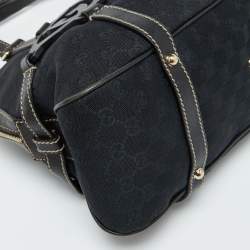 Pre Owned Gucci Black GG Canvas and Leather Royal Shoulder Bag