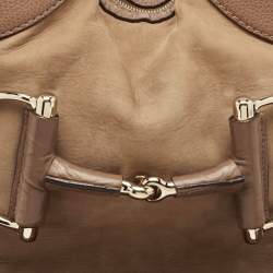 Gucci Beige Leather and Nubuck Horsebit Heritage Hobo