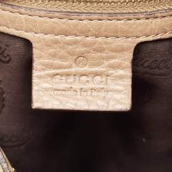 Gucci Beige Leather and Nubuck Horsebit Heritage Hobo